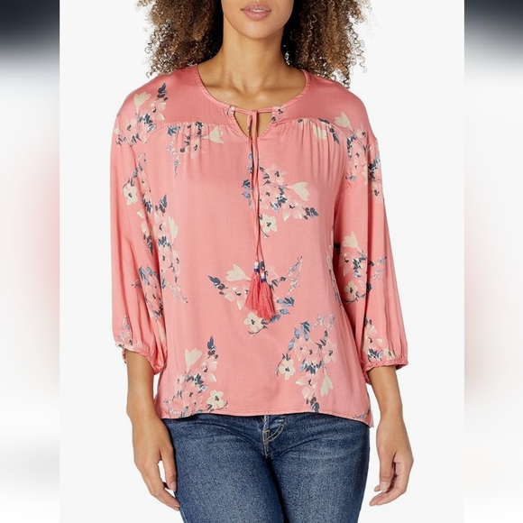 Tribal Jeans 3/4 sleeve Shirt with tie back for cinch waist - Picture 1 of 3